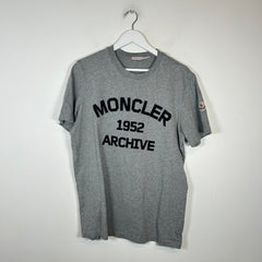 Moncler Grey Flocked Archive Logo Size M