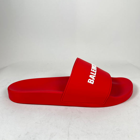 Balenciaga Red Rubber Pool Slide Size 46