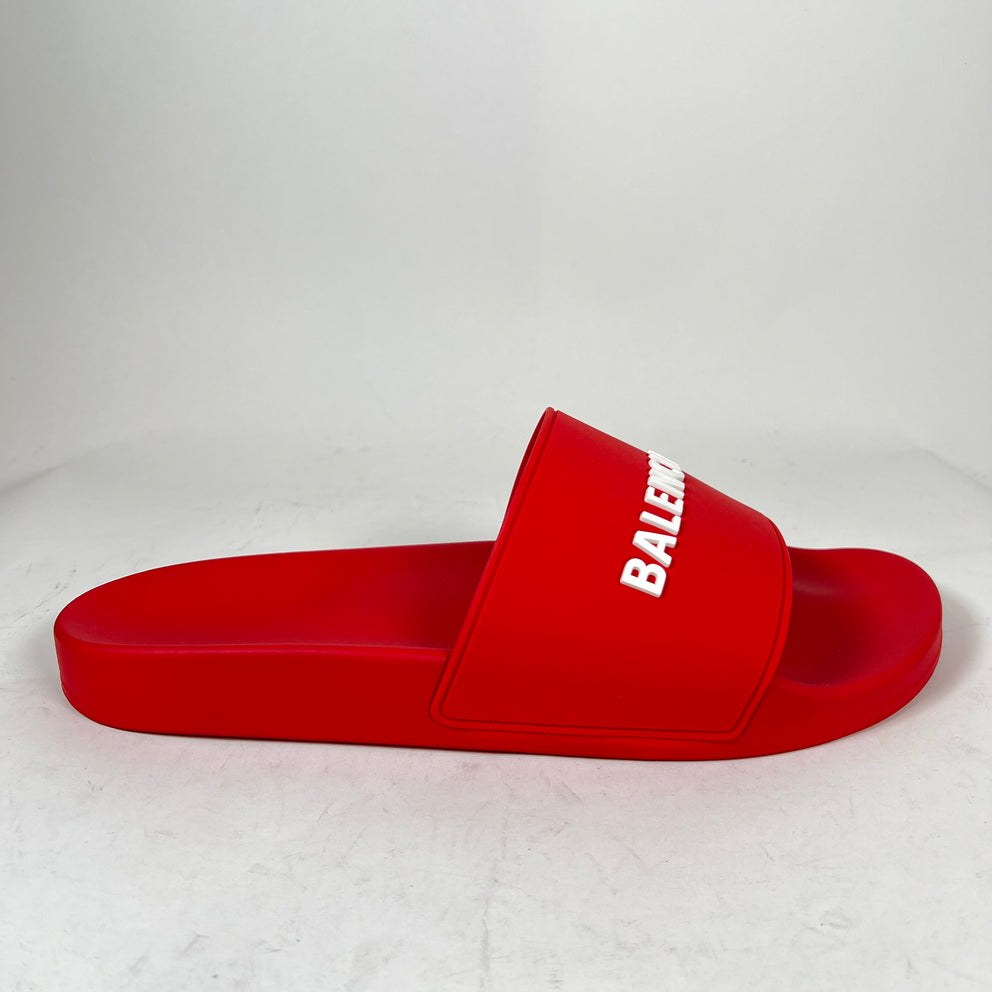 Balenciaga Red Rubber Pool Slide Size 46