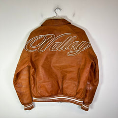 Vale Brown Valley Sports Division Leather Jacket