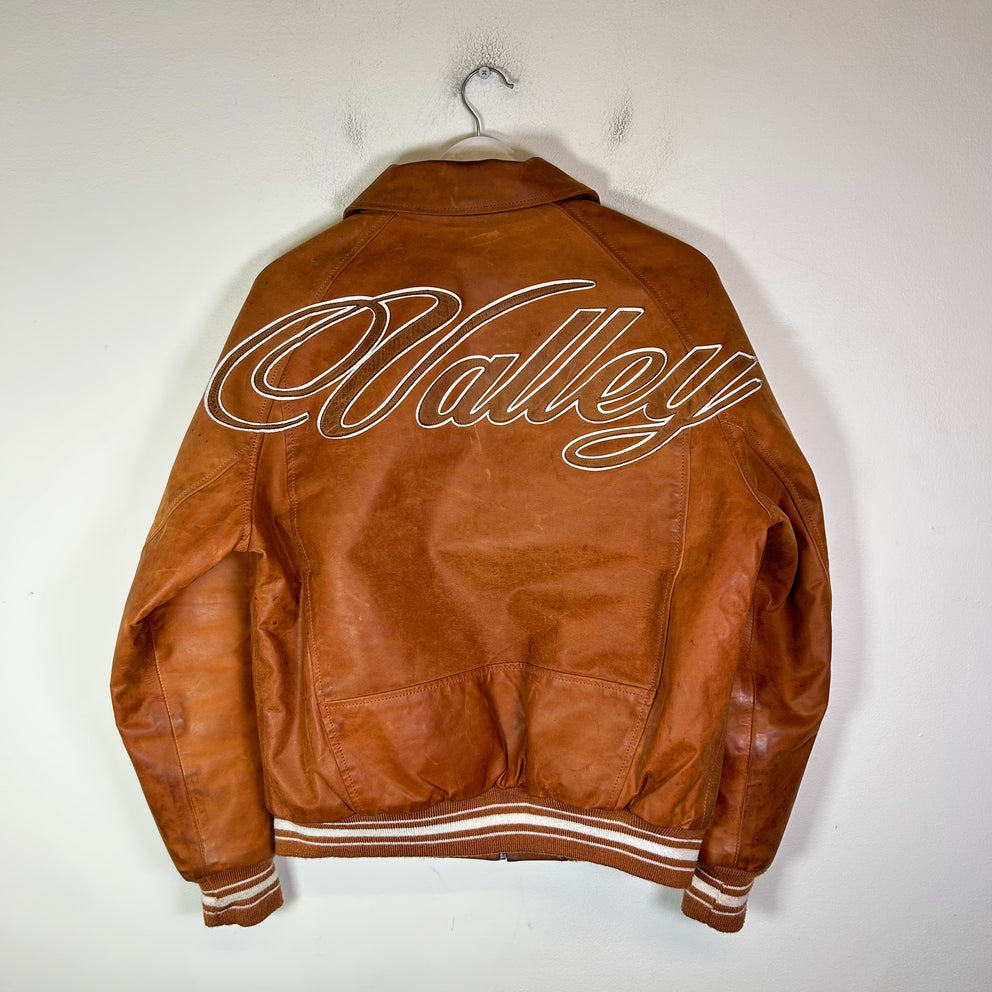 Vale Brown Valley Sports Division Leather Jacket