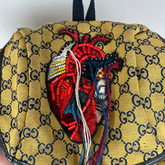 Gucci Yellow Fabric Maxi Monogram Utility GG Backpack