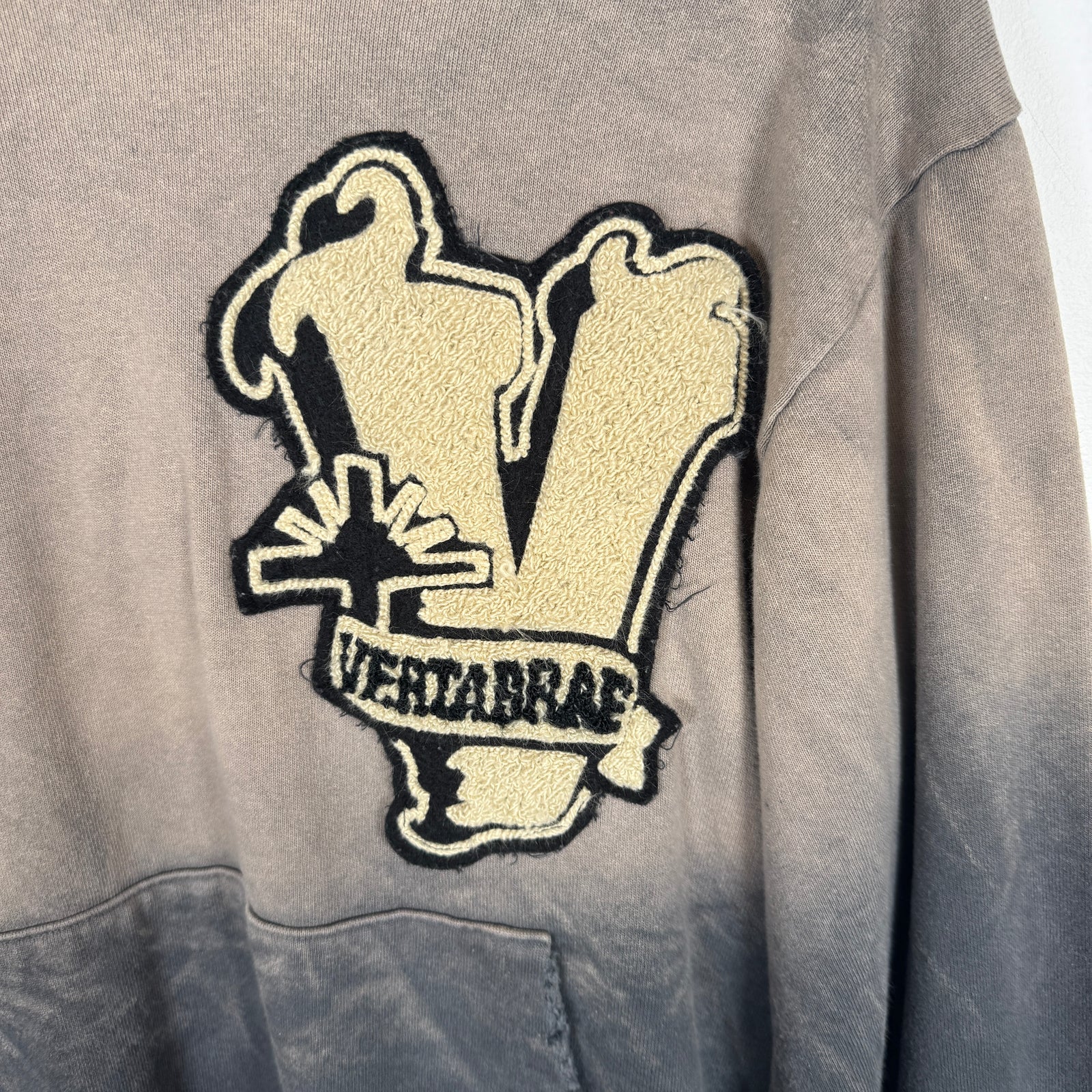 Vertabrae Grey Patch Hoodie Size M