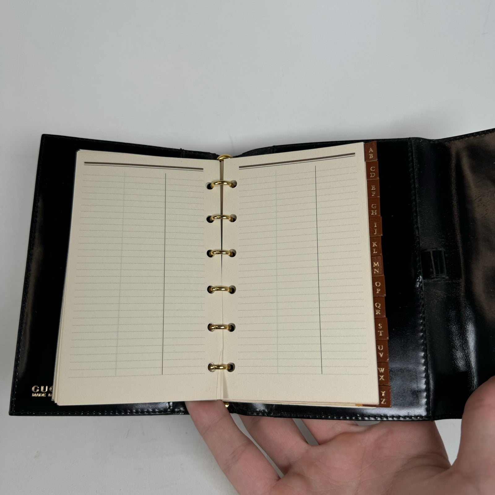 Gucci Black Leather Agenda Planner Wallet