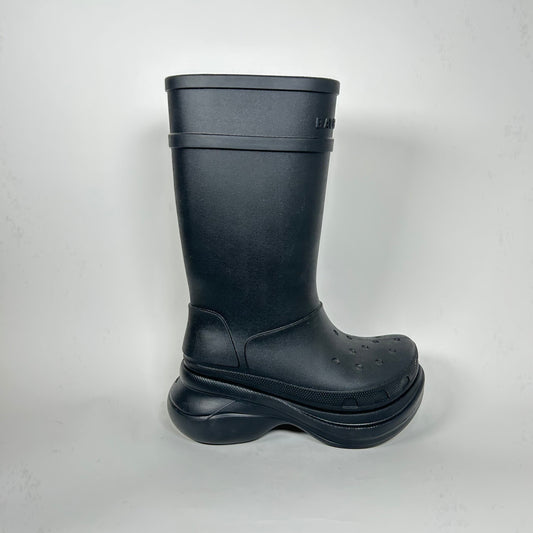 Balenciaga x Croc Black Rubber Boots Size 36