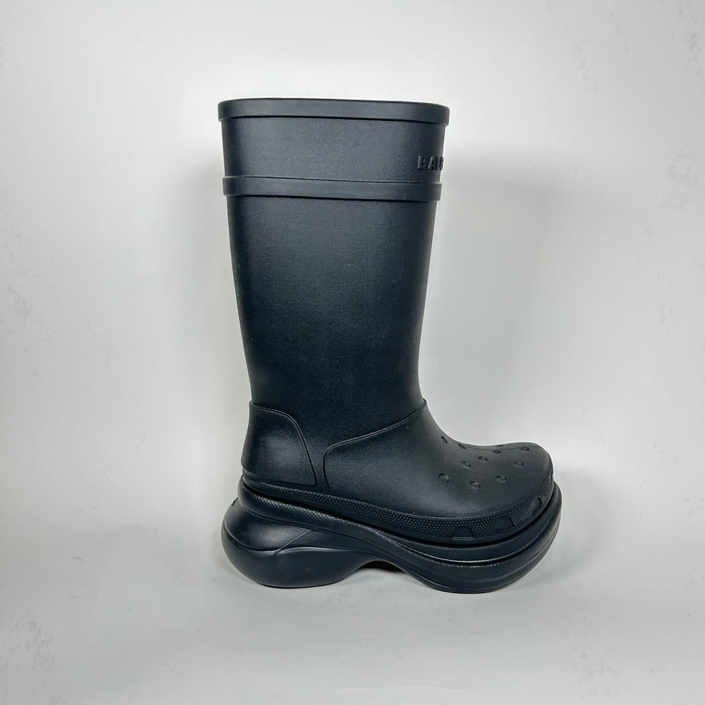 Balenciaga x Croc Black Rubber Boots Size 36