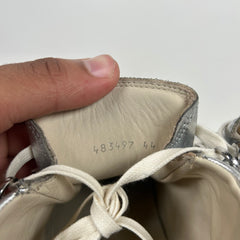 Balenciaga Silver Arena High Top Sneaker Size 44