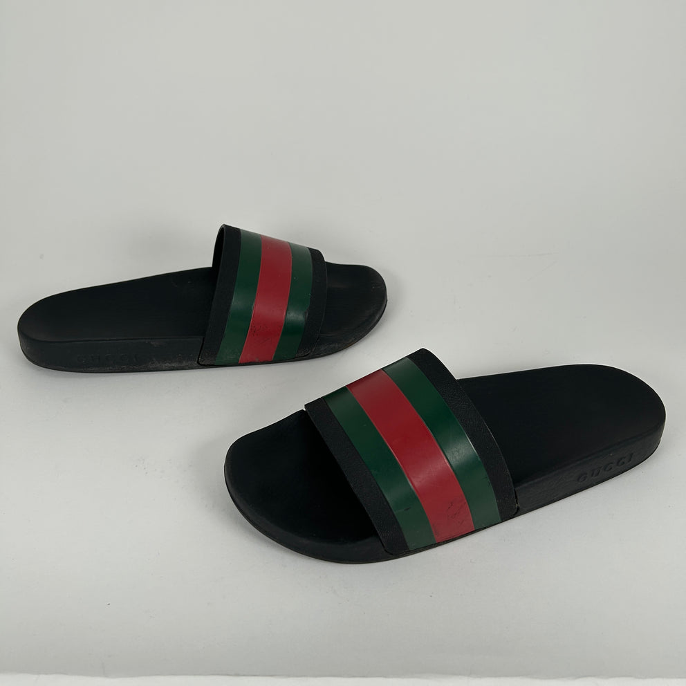 Gucci Black Classic Slides Size 10
