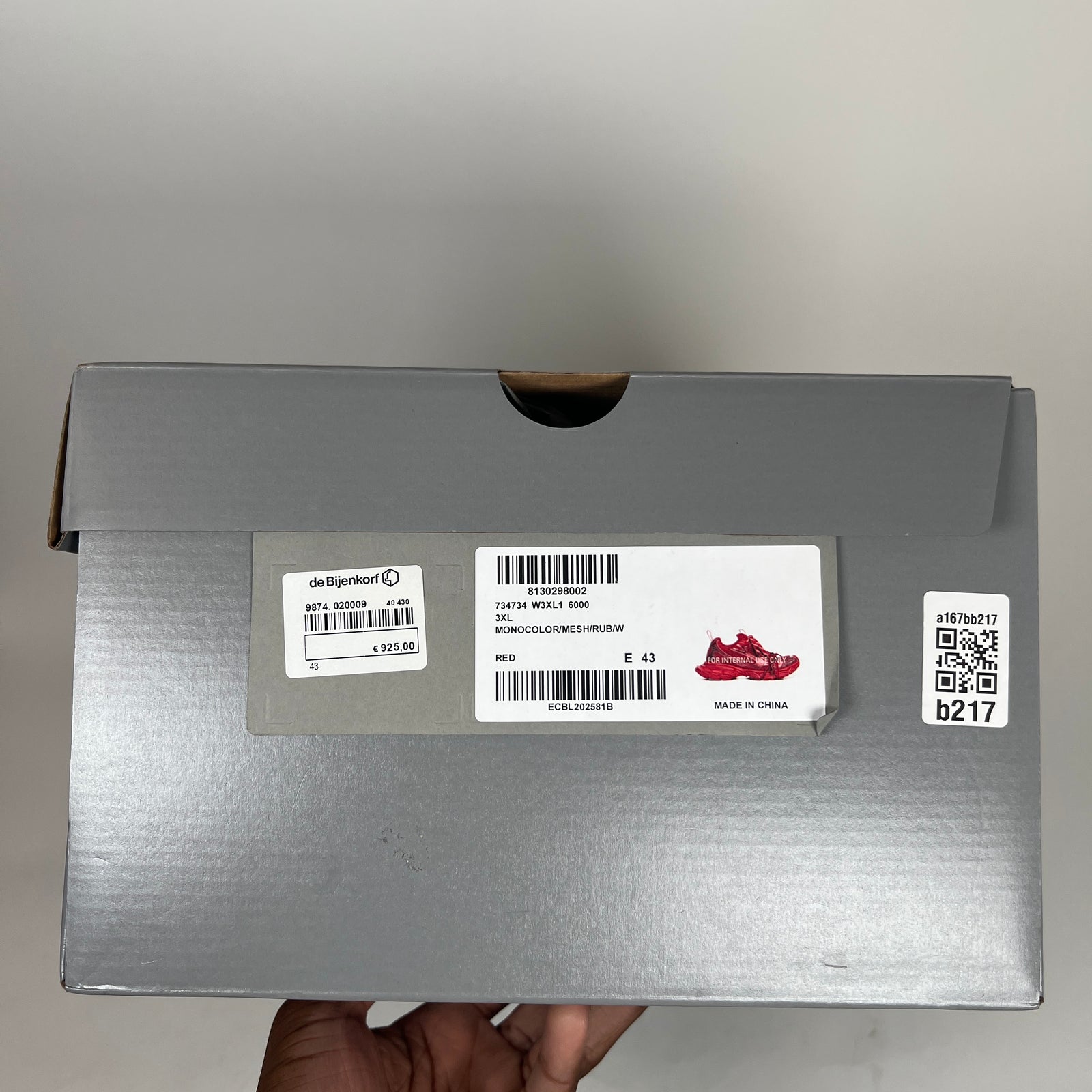 Balenciaga Red 3XL Sneaker Size 43