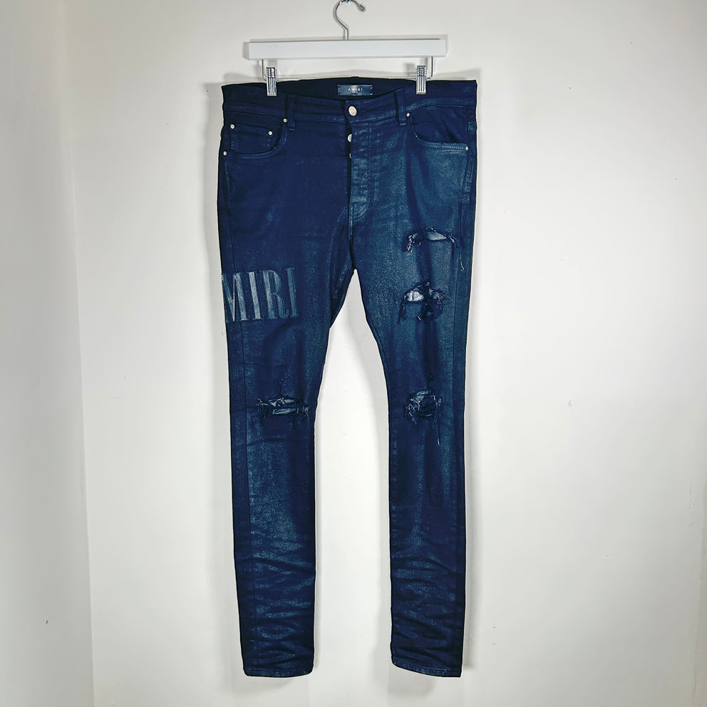 Amiri Black Thigh Logo Jeans Size 34