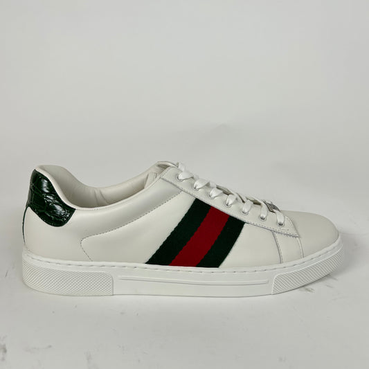 Gucci White Web Ace Sneaker Size GG 10