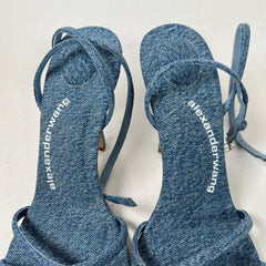 Alexander Wang Washed Denim Dahlia 105 Sandals Size 37.5