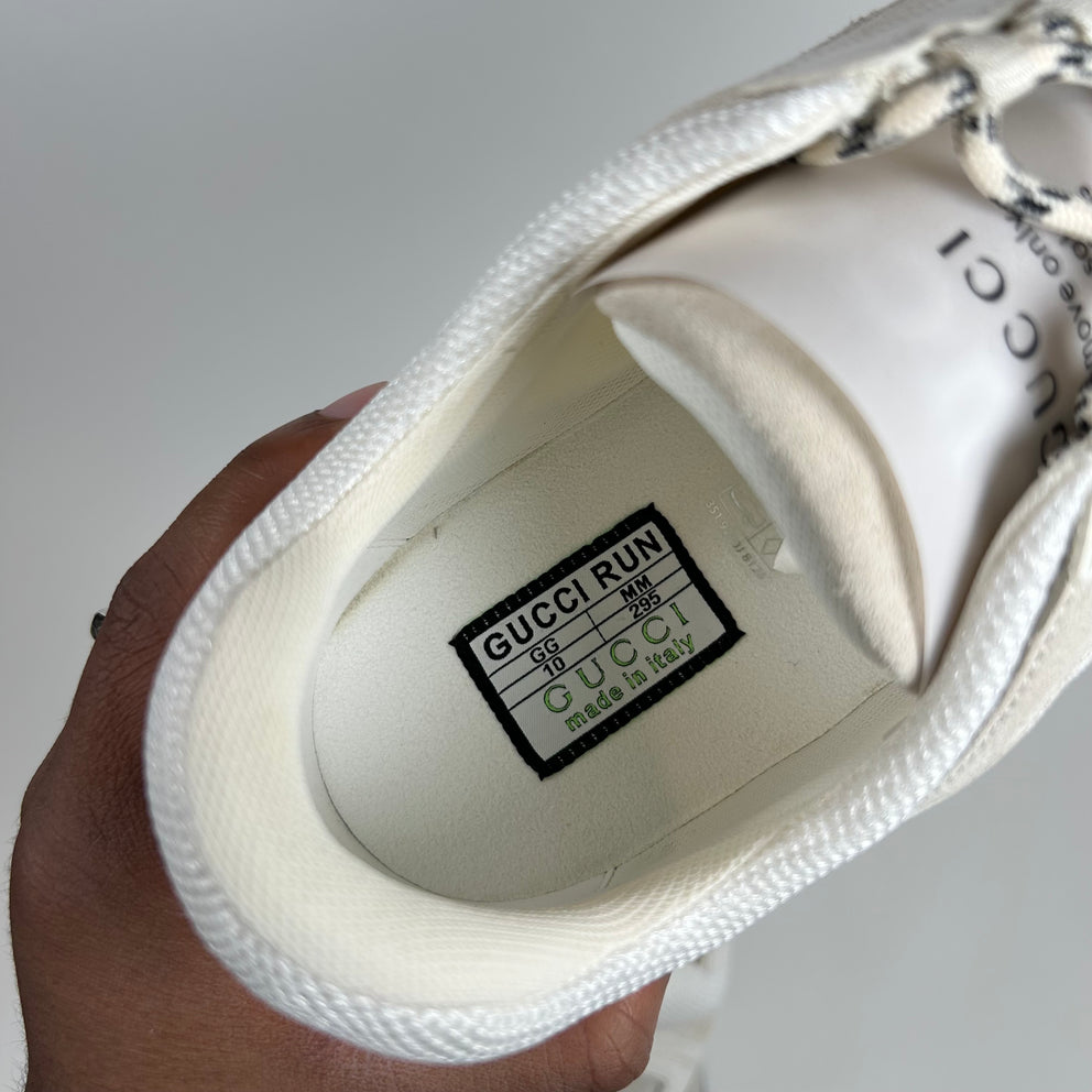 Gucci White Interlocking G Runner Size GG 10
