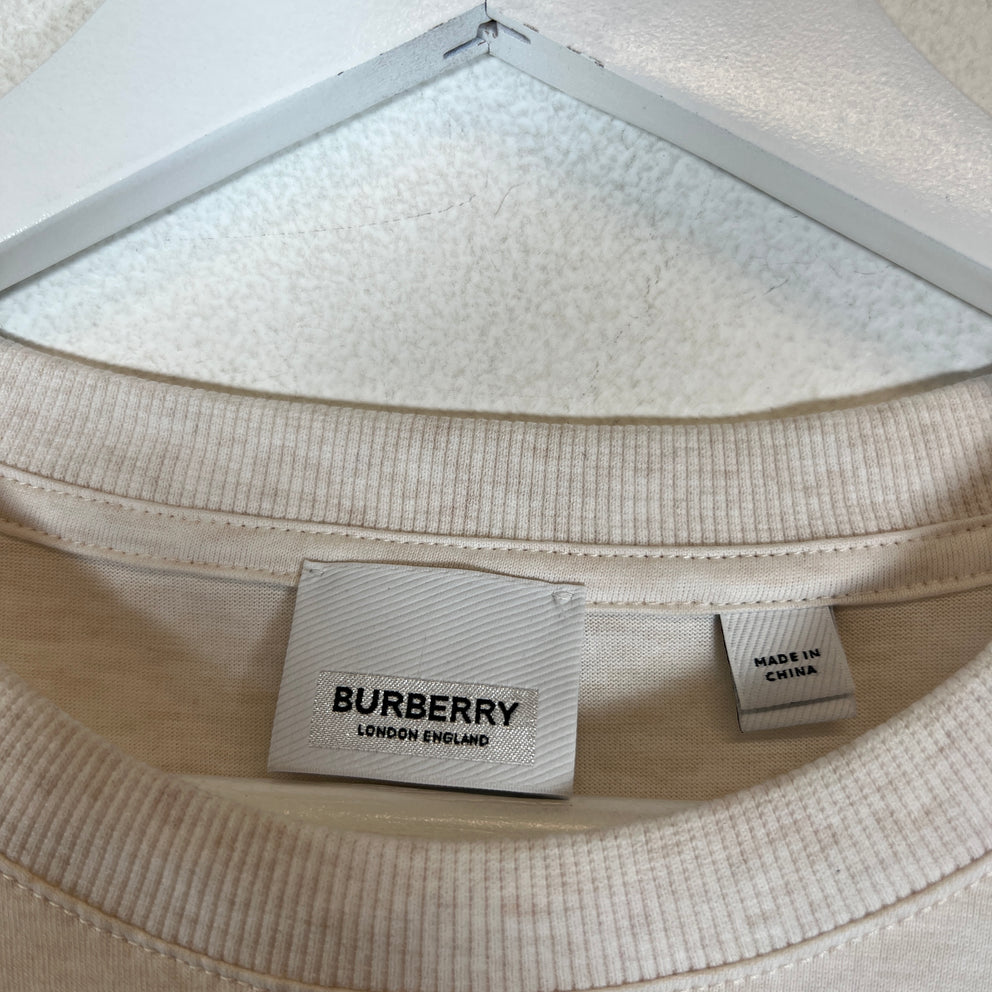 Burberry White Tonal Logo T-Shirt Size L