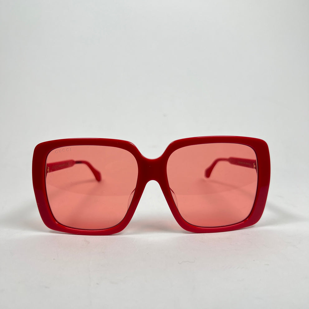 Gucci Red 'I Love You' Square Sunglasses