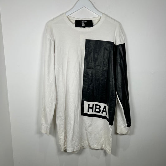 Hood By Air White Logo Longsleeve Shirt Size L
