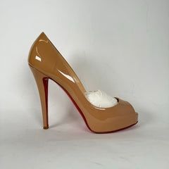 Christian Louboutin Nude Patent Very Prive 120 Heels Size 38