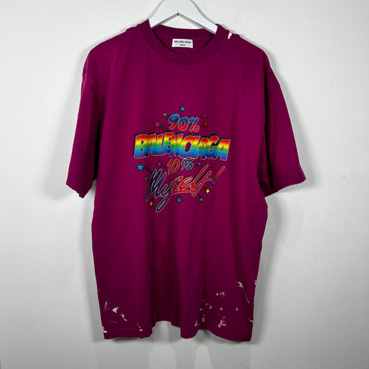 Balenciaga 90/10 Graphic Purple T-Shirt Size S