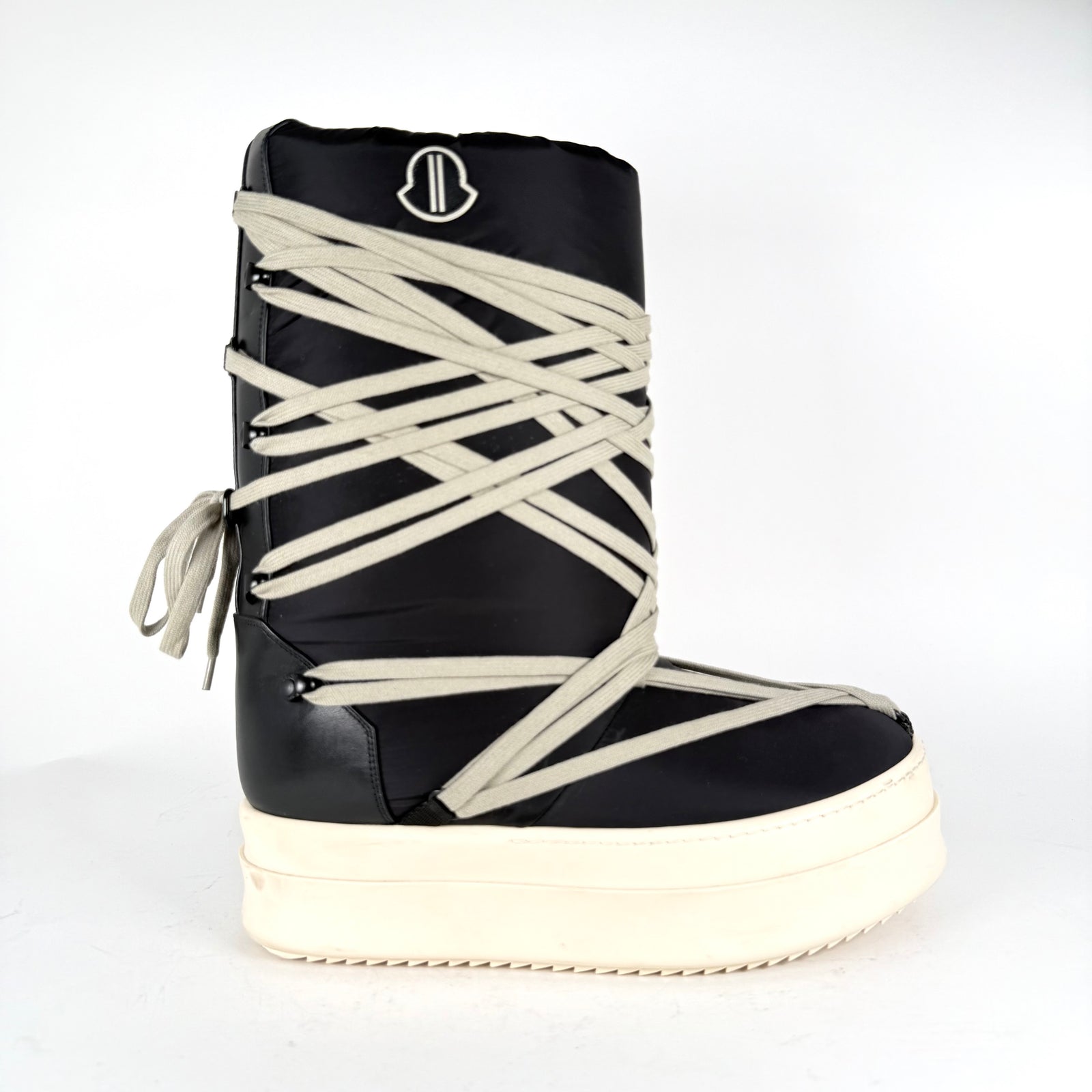 Rick Owens x Moncler Big Rock Megalace Black Boots Size 42