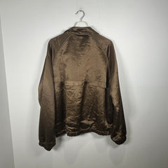 Helmut Lang Olive Satin Label Patch Coach Jacket Size XXL