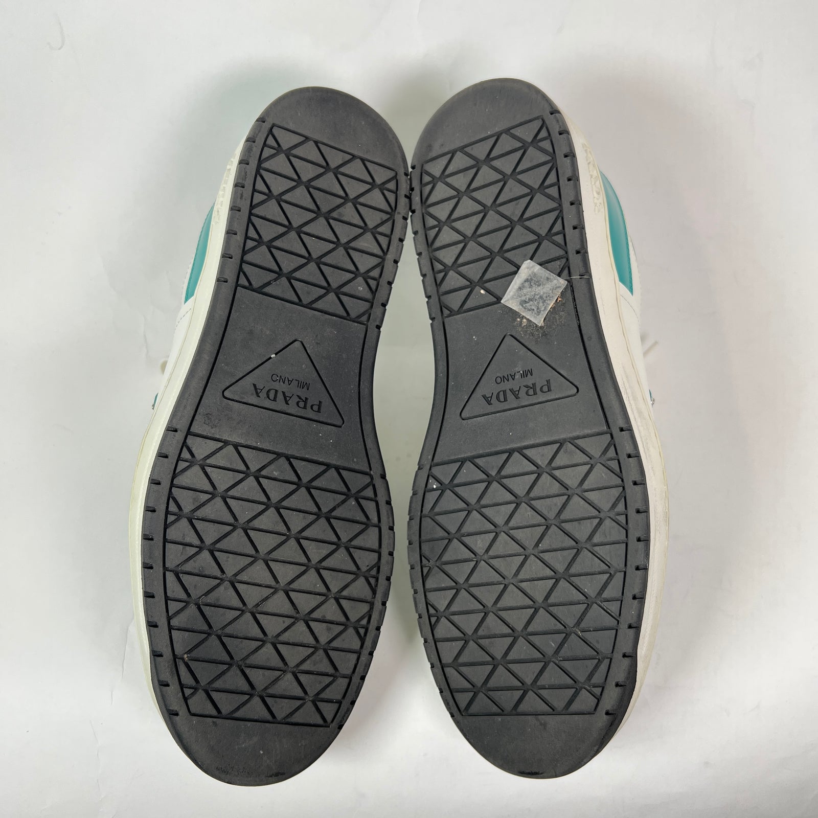 Prada Teal Downtown Leather Sneaker Size 8