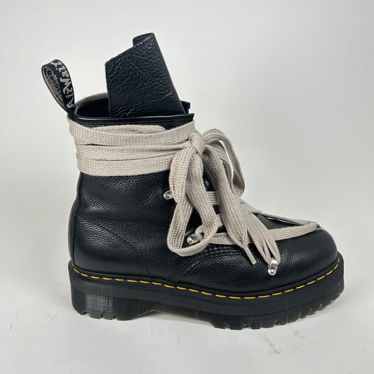 Rick Owens x Dr. Martens Black 1460 Quad Sole Pentagram Jumbolace Boots Size 13