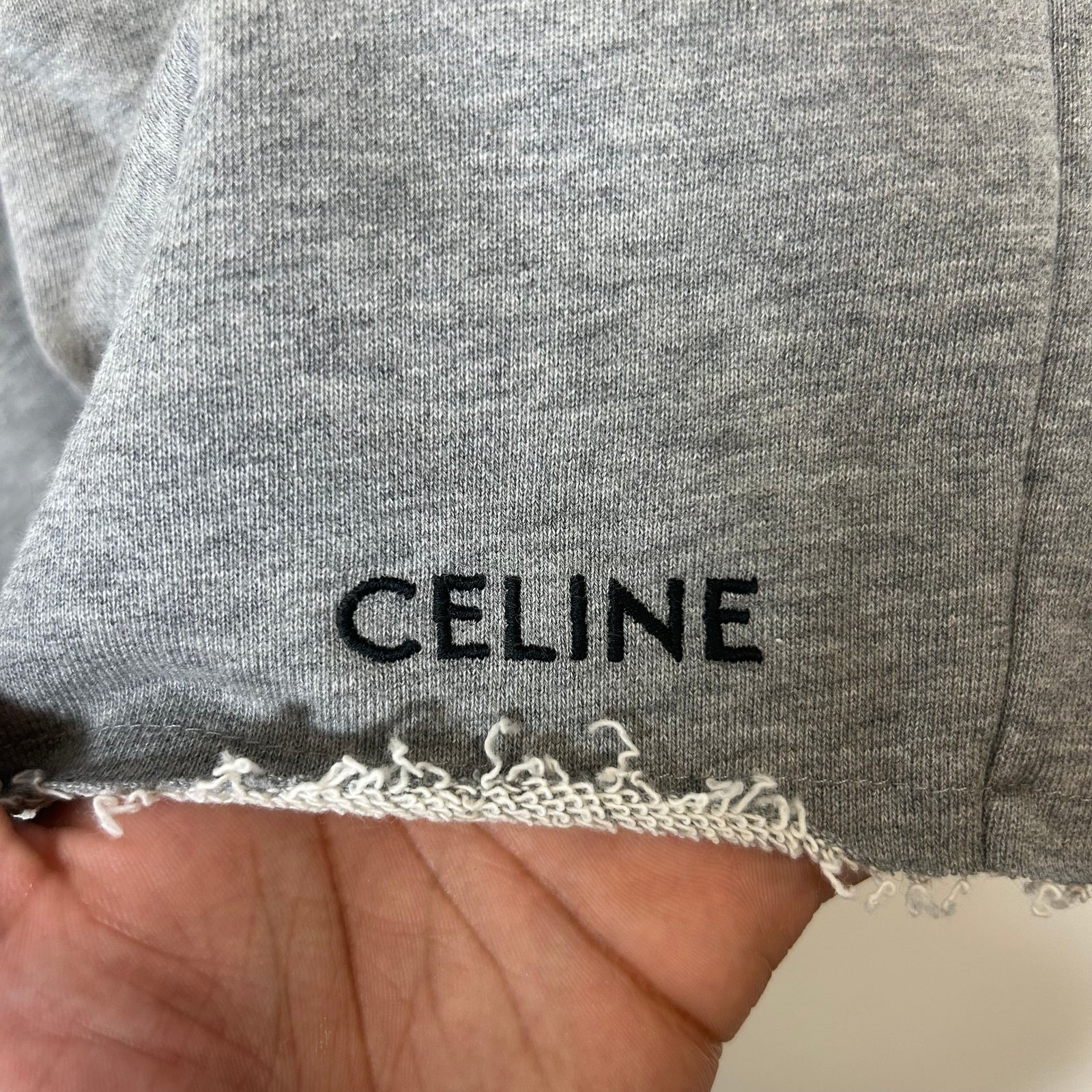 Celine Grey Logo Sweat Shorts Size XL