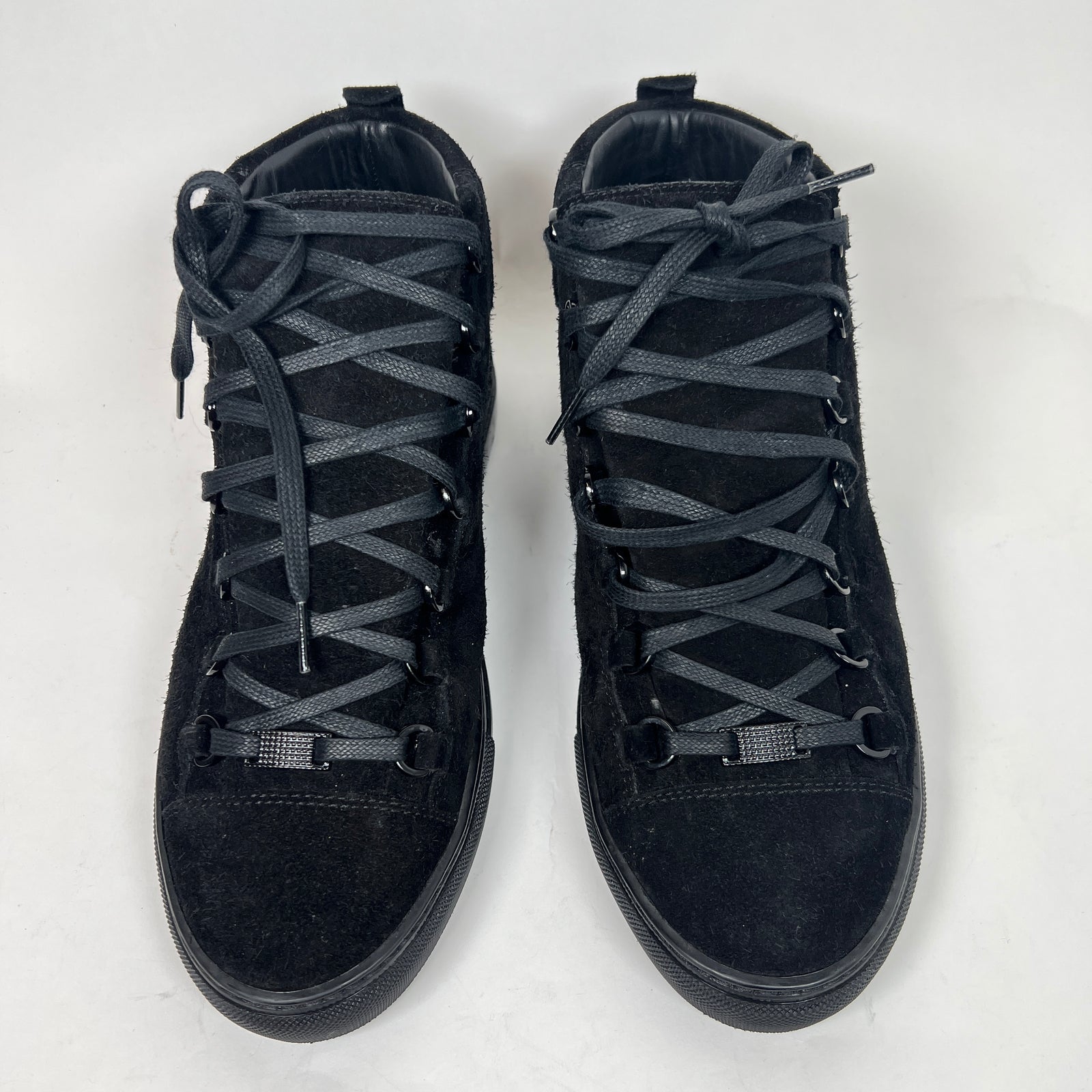 Balenciaga Black Suede Arena Sneakers Size 42