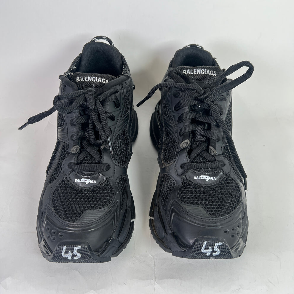 Balenciaga Matte Black Mesh Runners