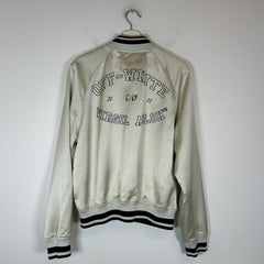 Off-White Cream Sateen College Souvenir Jacket Size L