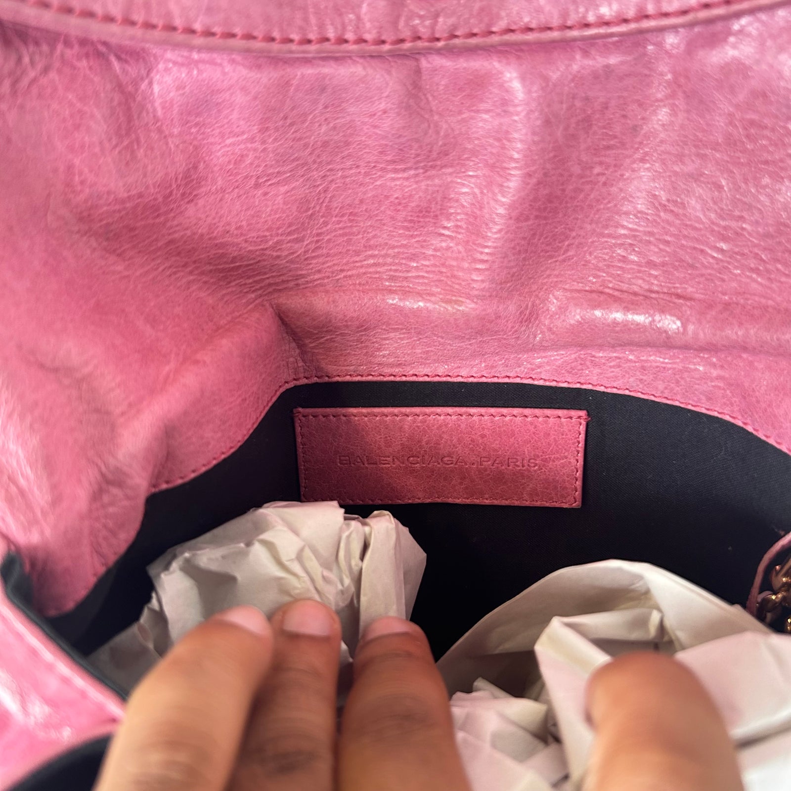 Balenciaga Pink Lambskin Giant Envelope Clutch