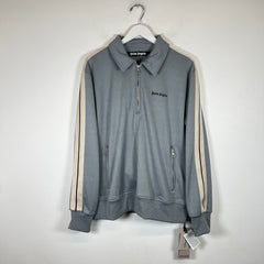 Palm Angels Grey Half Zip Track Pullover Jacket Size XL