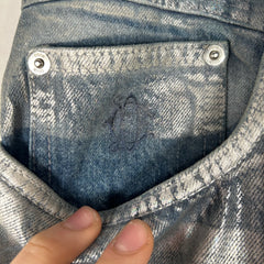Dior Metallic Mirror Waxed Jeans Size 36