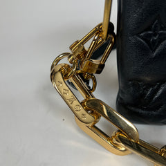 Louis Vuitton Black Lambskin Embossed Coussin BB Bag