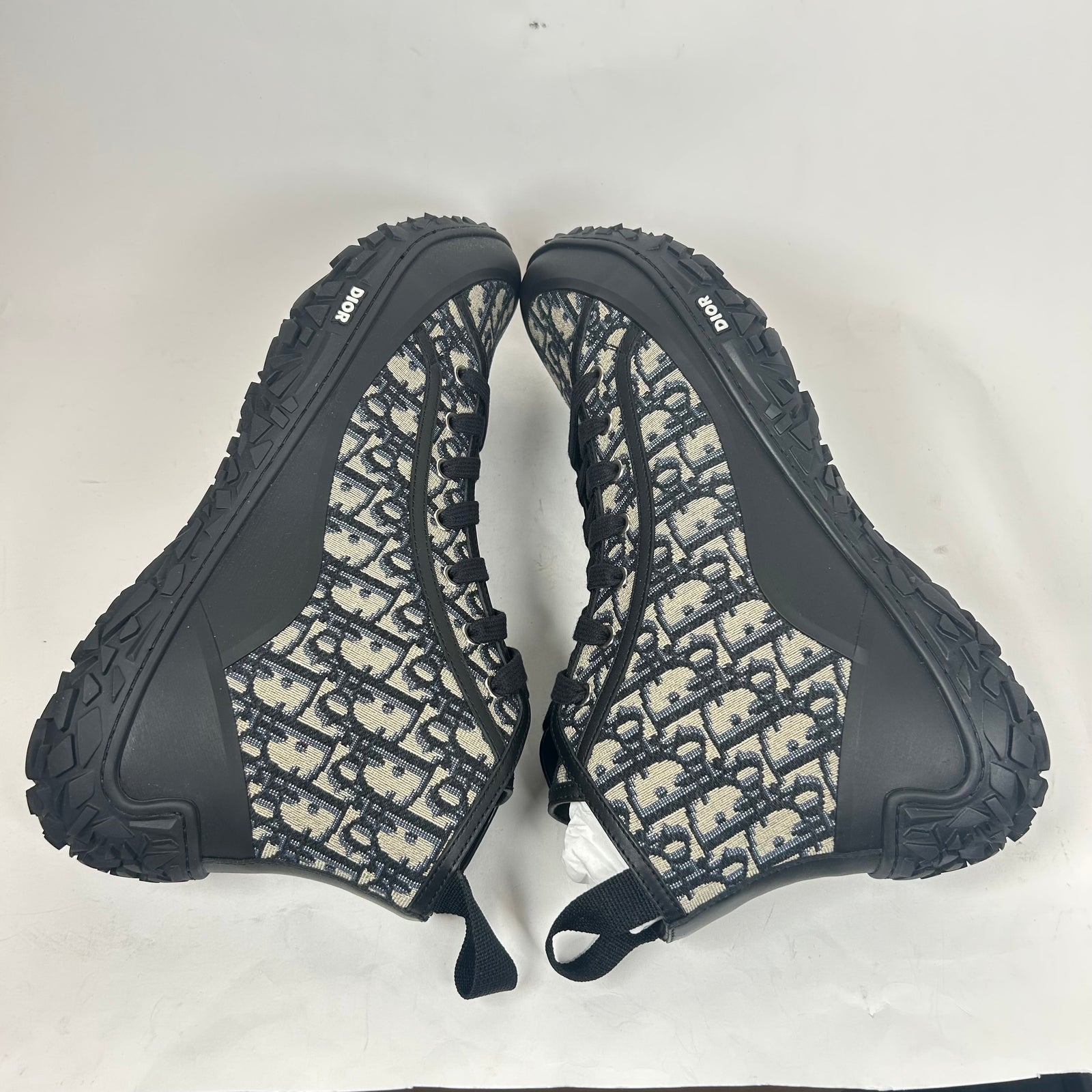 Dior B28 Beige/Black Oblique Jacquard High Top Sneaker Size 46