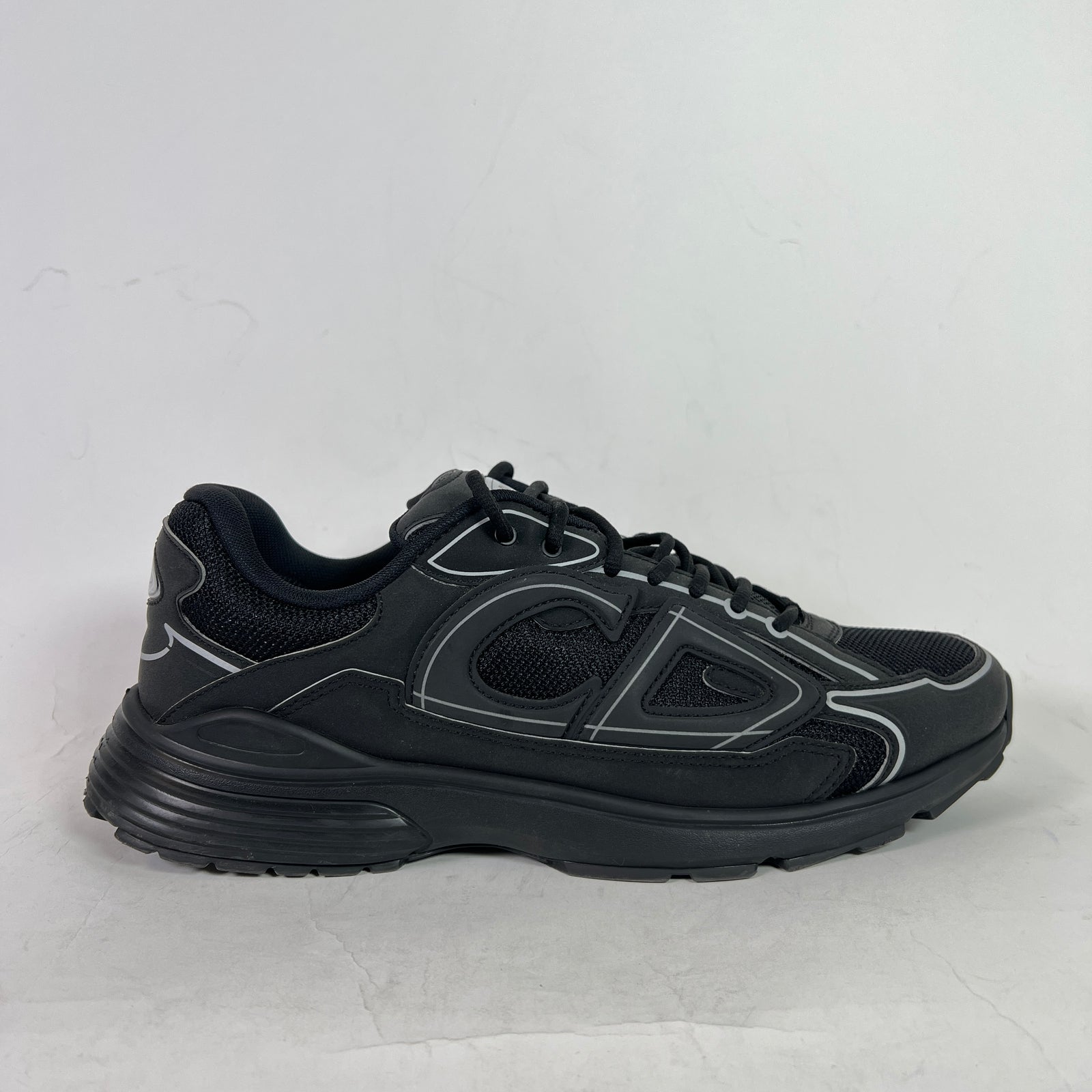 Dior B30 Triple Black Technical Mesh Sneaker Size 46