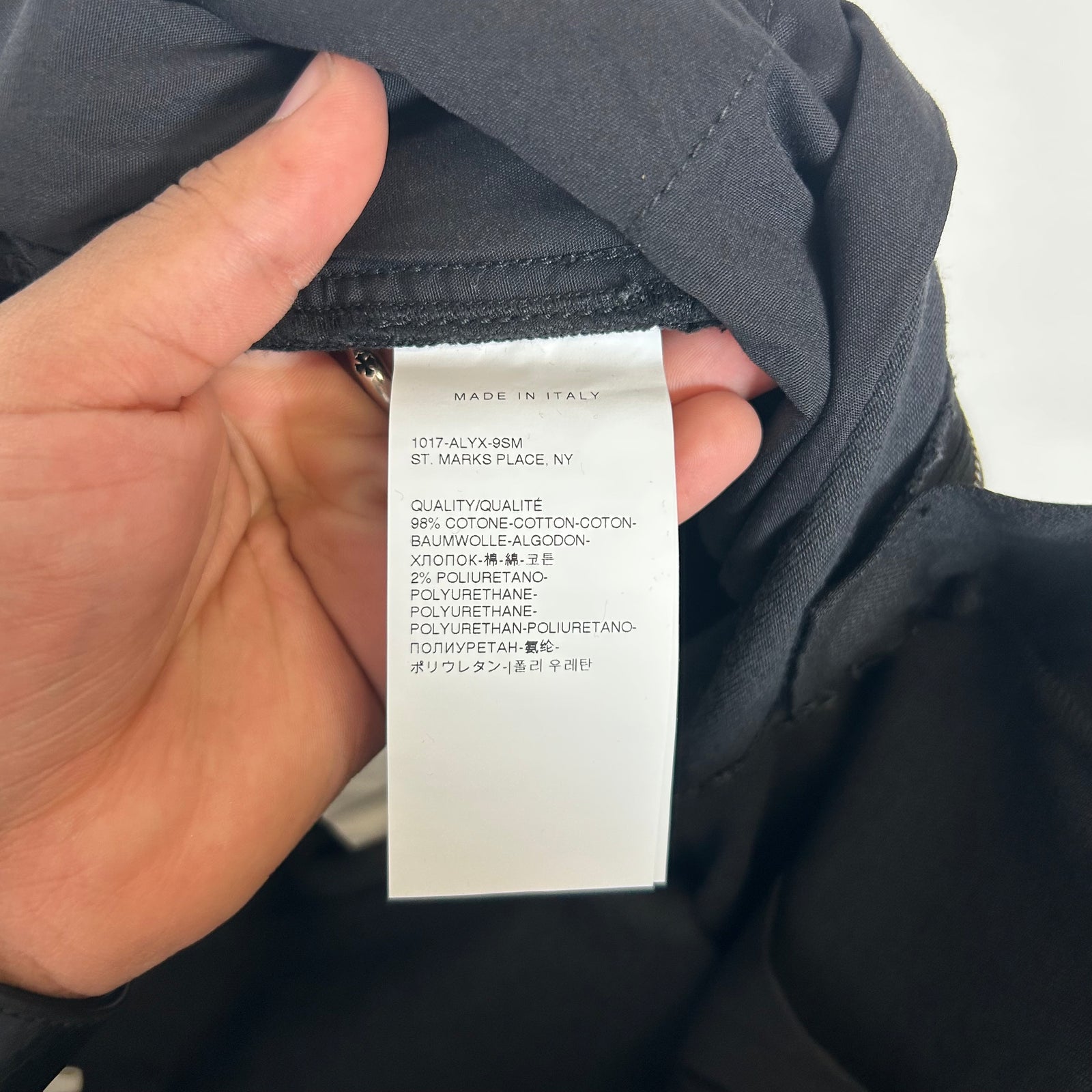 Alyx Black Denim Jeans Size 34