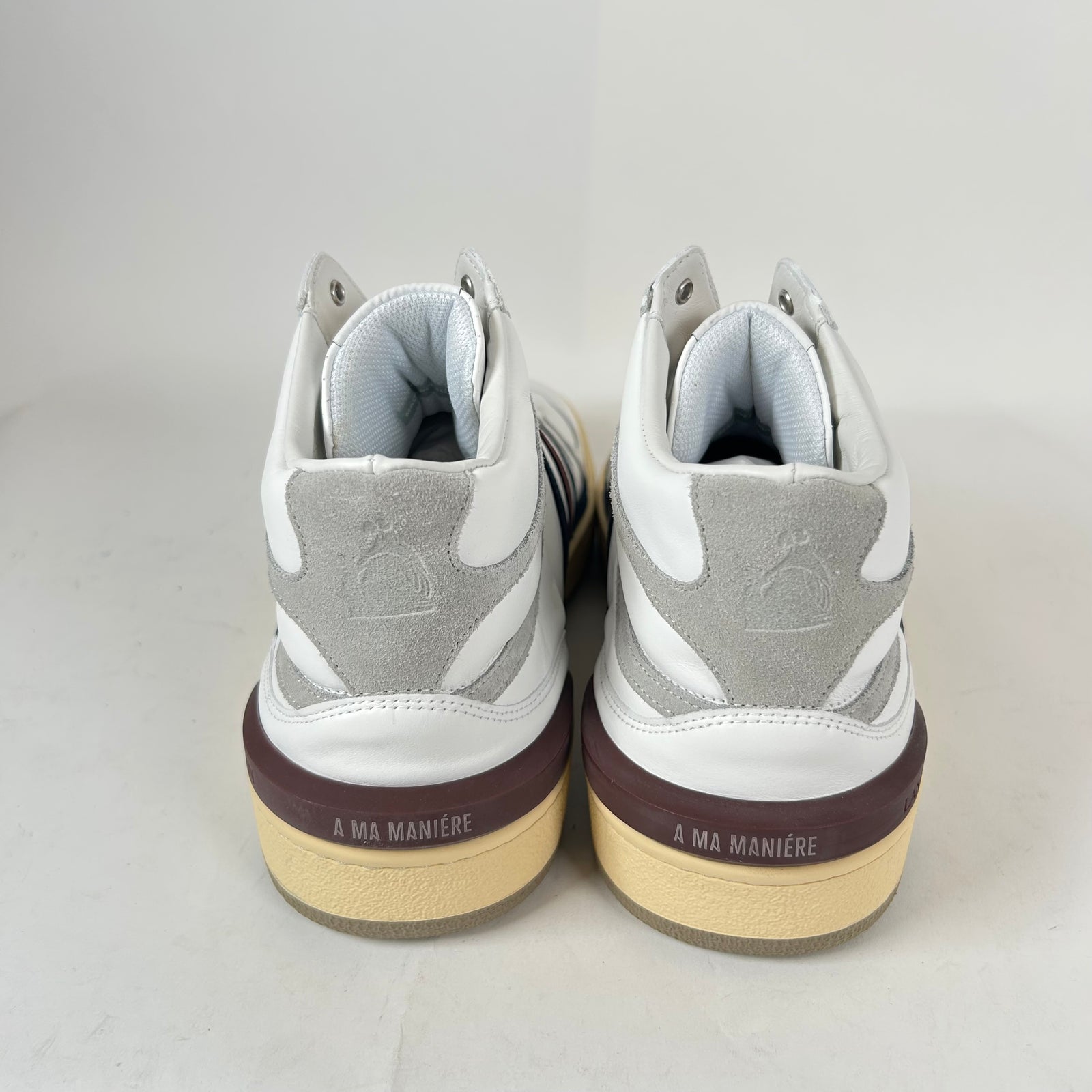 Lanvin x A Ma Maniere White/Maroon Clay High-Top Sneaker Size 44