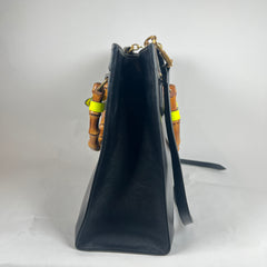 Gucci Black Diana Bamboo Handle Leather Tote Bag