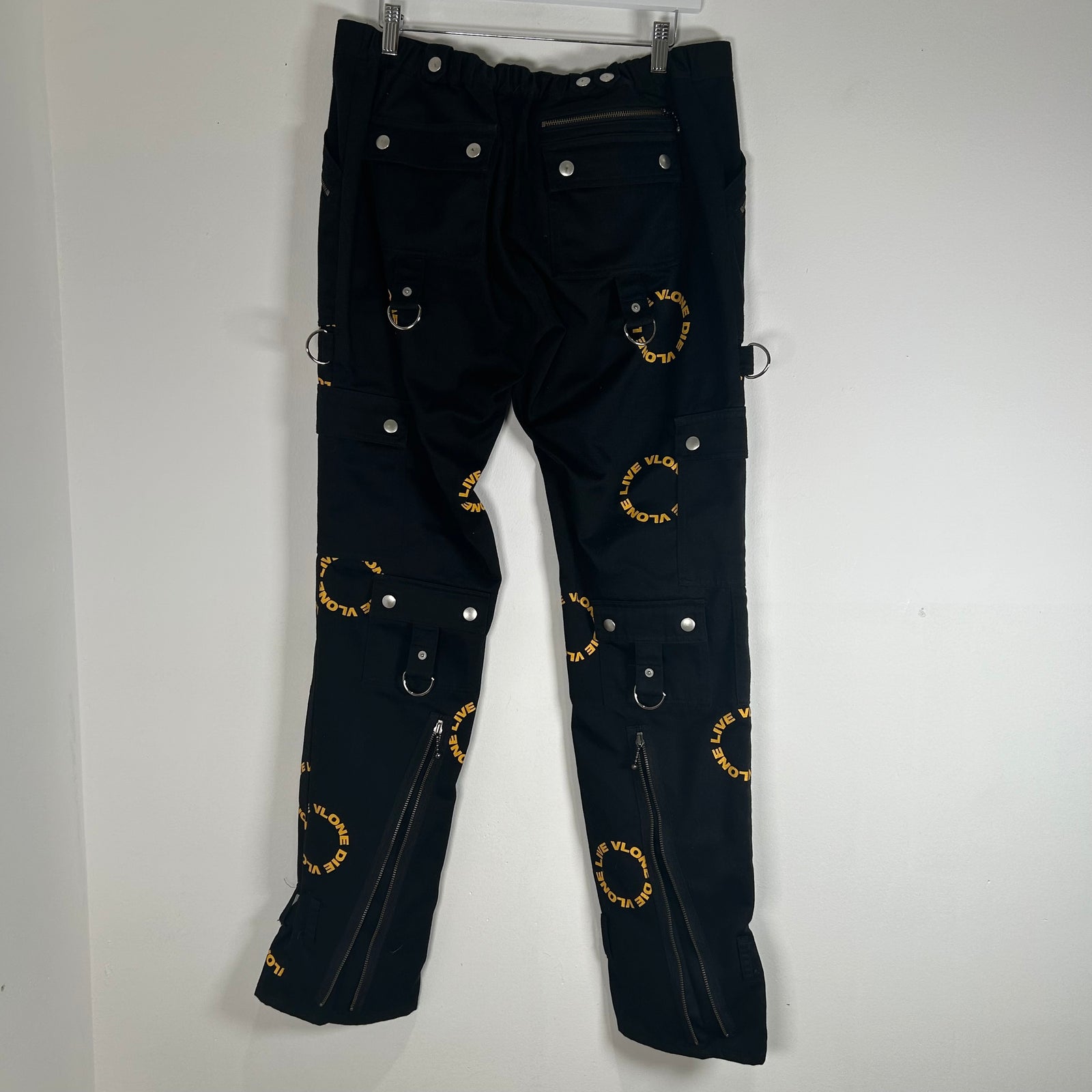 Vlone Yellow Logo Bondage Pants Size XL