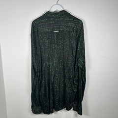 Vetements Matrix Code Viscose Button Up Oversized Shirt Size L
