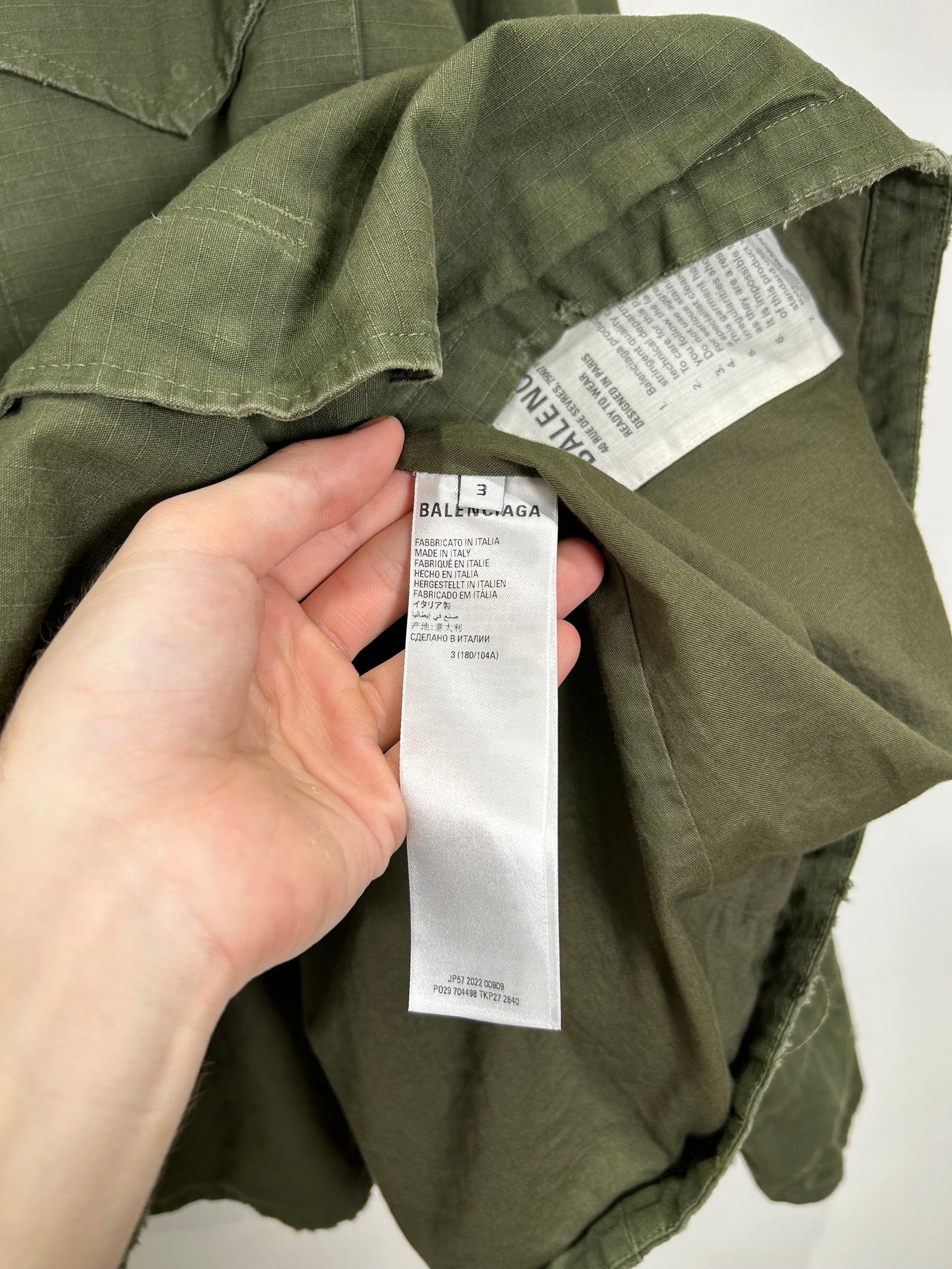 Balenciaga Green Parka Size 3