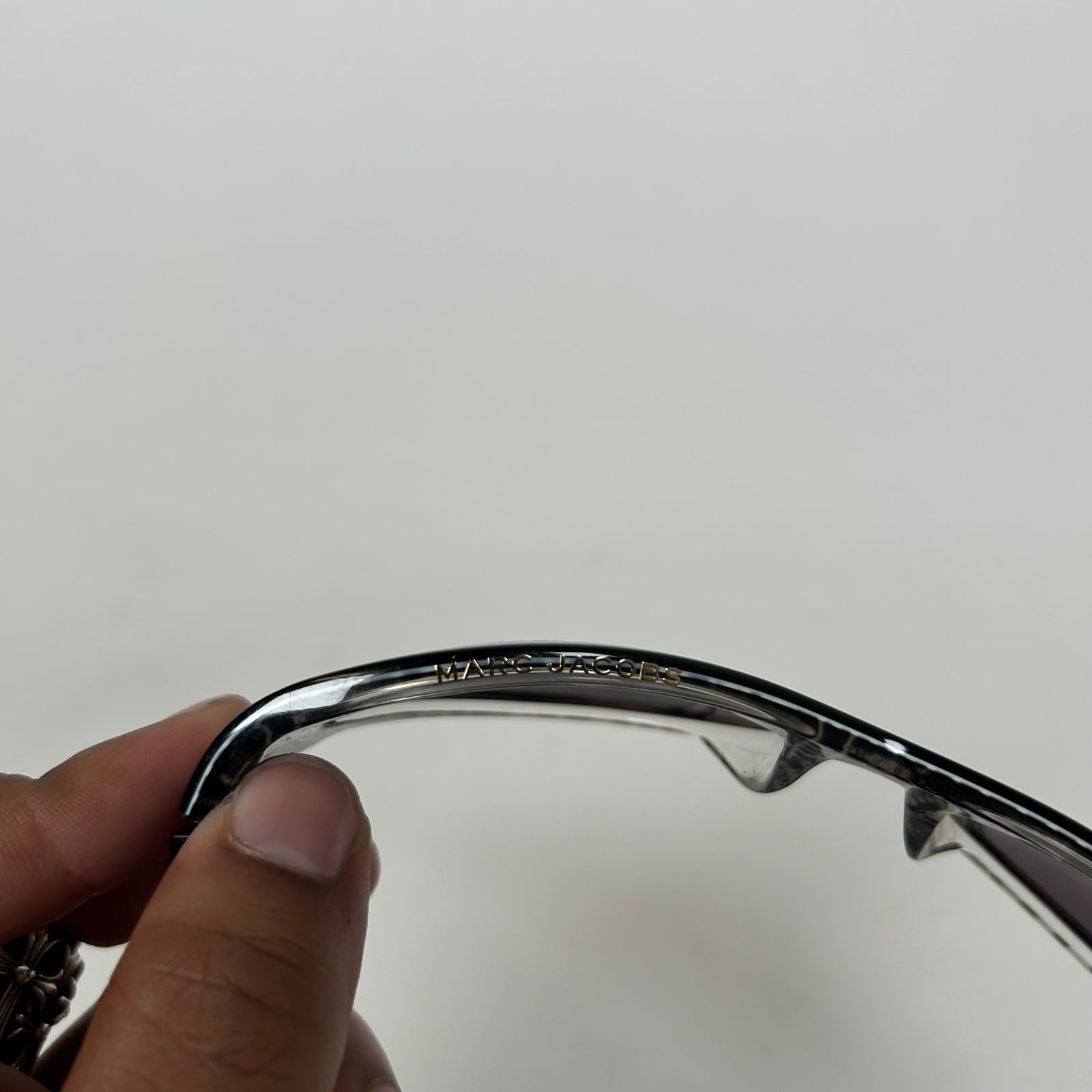 Marc Jacobs Black Gradient Acetate Oval Sunglasses