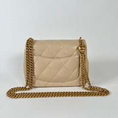 Chanel Beige Caviar Quilted Mini Sweetheart Crush Flap Bag