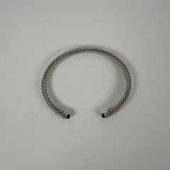 David Yurman Onyx & Diamond Cable Cuff Bracelet