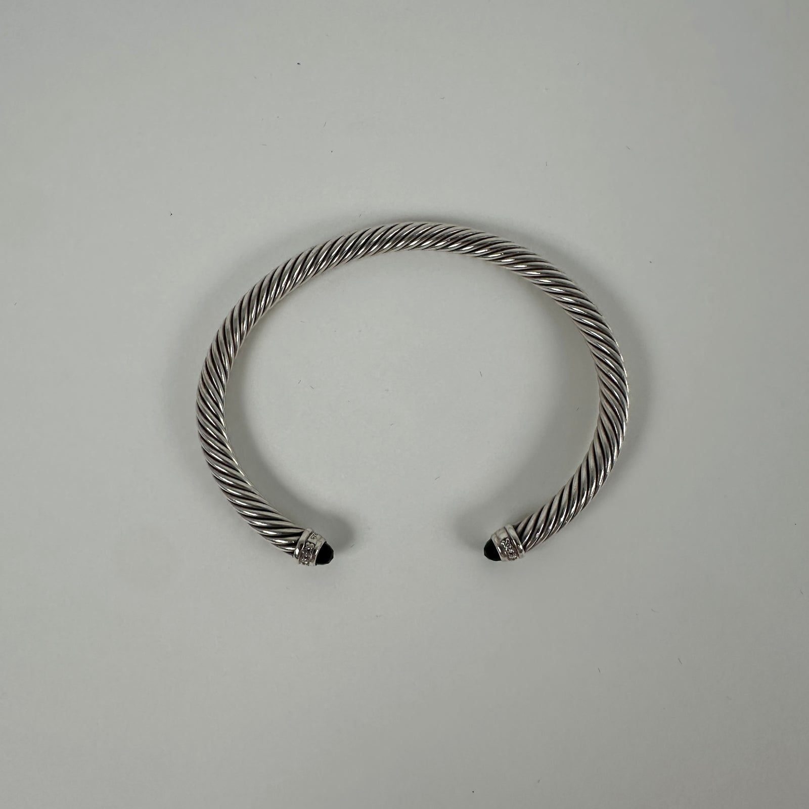 David Yurman Onyx & Diamond Cable Cuff Bracelet