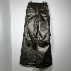 Rick Owens Silver Wide Leg Cargo Bela Pants Size 46