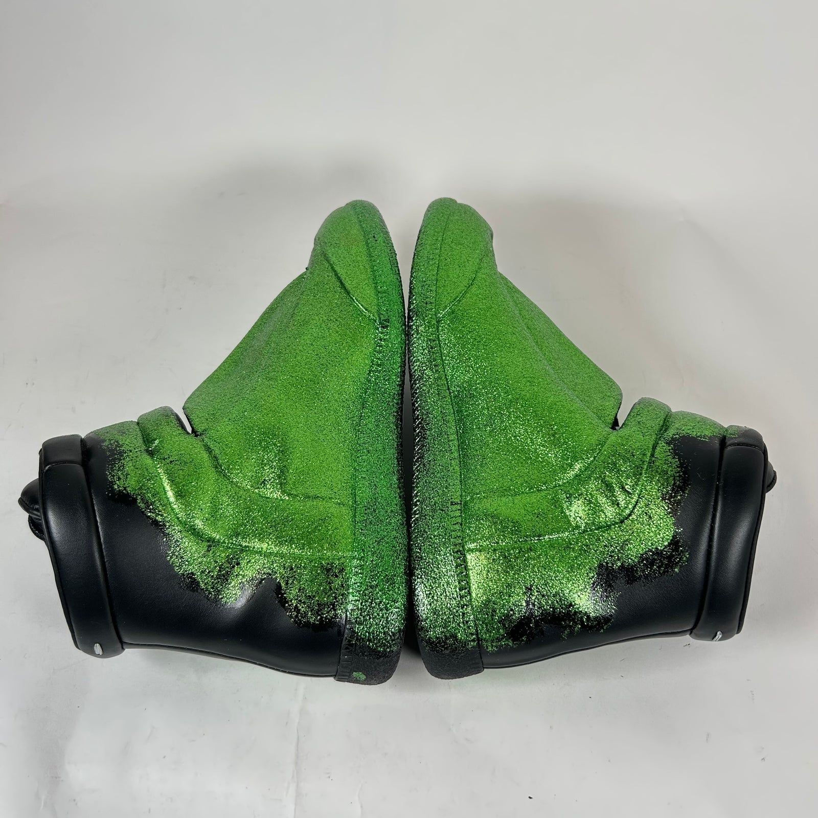 Maison Margiela Green Glitter Gradient High-Top Futures Size 41