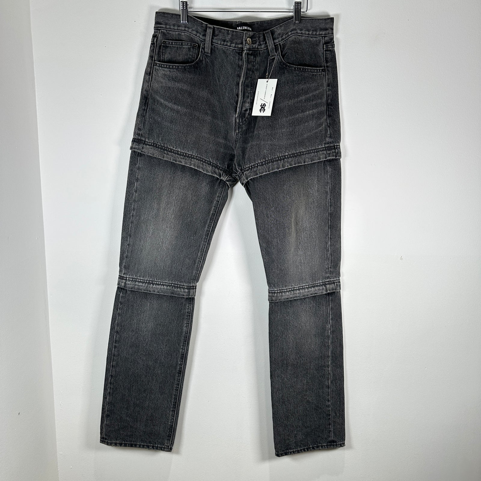 Balenciaga Convertible Black Jeans Size 34