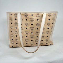 MCM Beige Liz Monogram Medium Tote Bag